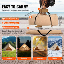 Load image into Gallery viewer, Canvas Bell Tent 4m/13.12ft 4-Season Camping Yurt Tent with Stove Jack
