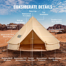 Load image into Gallery viewer, Canvas Bell Tent 4m/13.12ft 4-Season Camping Yurt Tent with Stove Jack
