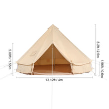 Load image into Gallery viewer, Canvas Bell Tent 4m/13.12ft 4-Season Camping Yurt Tent with Stove Jack
