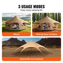 Load image into Gallery viewer, Canvas Tent 4 Seasons 5 m/16.4 ft Bell Tent for Camping with Stove Jack
