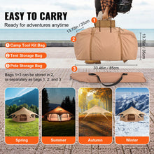 Load image into Gallery viewer, Canvas Tent 4 Seasons 5 m/16.4 ft Bell Tent for Camping with Stove Jack
