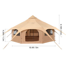 Load image into Gallery viewer, Canvas Tent 4 Seasons 5 m/16.4 ft Bell Tent for Camping with Stove Jack
