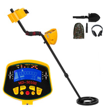 Load image into Gallery viewer, Metal Detector Waterproof Disc Metal detectors Underwater Underground high Accuracy LCD Display Metal Detector for Adults and Children Headphone Automatic Detector (Yellow 3010)
