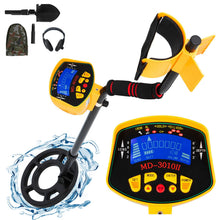 Load image into Gallery viewer, Metal Detector Waterproof Disc Metal detectors Underwater Underground high Accuracy LCD Display Metal Detector for Adults and Children Headphone Automatic Detector (Yellow 3010)

