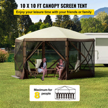 Load image into Gallery viewer, Pop-up Camping Gazebo Camping Canopy Shelter 6 Sided 10' x 10' Sun Shade
