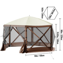 Load image into Gallery viewer, Pop-up Camping Gazebo Camping Canopy Shelter 6 Sided 10' x 10' Sun Shade
