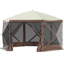 Load image into Gallery viewer, Pop-up Camping Gazebo Camping Canopy Shelter 6 Sided 10' x 10' Sun Shade
