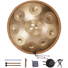 Load image into Gallery viewer, Handpan Drum 22 in 9 Notes D Minor Steel Hand Drum with Mallets for Adult
