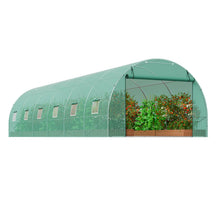 Load image into Gallery viewer, Walk-in Tunnel Greenhouse 29.2x9.7x6.5ft Galvanized Frame PE Cover Green
