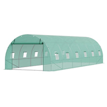 Load image into Gallery viewer, Walk-in Tunnel Greenhouse 29.2x9.7x6.5ft Galvanized Frame PE Cover Green
