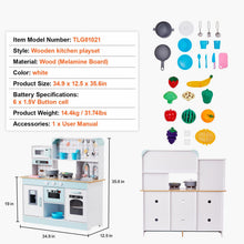 Load image into Gallery viewer, Kitchen Playset Kids Pretend Cooking Play Toy 24 Piece Accessories White

