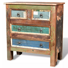 Load image into Gallery viewer, Reclaimed Cabinet Solid Wood with 4 Drawers Side table (small)
