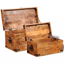 Load image into Gallery viewer, Storage Chest Set 2 Pieces Rough Mango Wood
