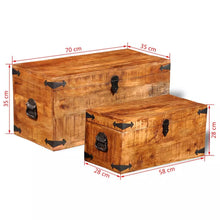 Load image into Gallery viewer, Storage Chest Set 2 Pieces Rough Mango Wood
