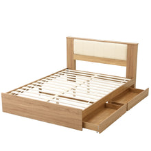 Load image into Gallery viewer, Artiss Queen Bed Frame with 2 Drawers, PU Leather Headboard &amp; Charging Station
