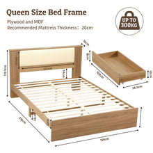 Load image into Gallery viewer, Artiss Queen Bed Frame with 2 Drawers, PU Leather Headboard &amp; Charging Station
