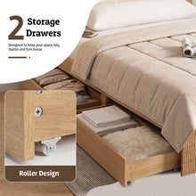 Load image into Gallery viewer, Artiss Queen Bed Frame with 2 Drawers, PU Leather Headboard &amp; Charging Station
