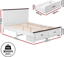 Load image into Gallery viewer, Artiss Queen Wooden Bed Frame and 2 Bedside Table Bedroom Furniture Set
