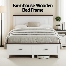 Load image into Gallery viewer, Artiss Queen Wooden Bed Frame and 2 Bedside Table Bedroom Furniture Set
