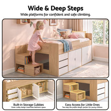 Load image into Gallery viewer, Artiss King Single Bed Frame with Storage, 3 Drawers and Two-Step Access, 2 Cabinets
