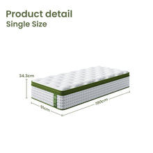 Load image into Gallery viewer, BedStory 34cm Single Latex Hybrid Mattress Medium Firm - 5 Zone Pocket Spring Bed for Pressure Relief Motion Isolation
