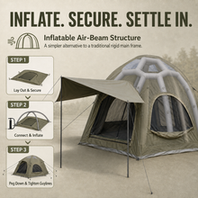 Load image into Gallery viewer, Weisshorn 4 Person Inflatable Camping Tent TC Canvas Sun Shade Rain-Ready
