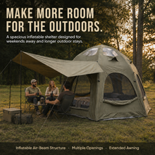 Load image into Gallery viewer, Weisshorn 4 Person Inflatable Camping Tent TC Canvas Sun Shade Rain-Ready
