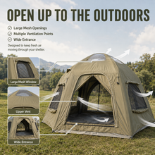 Load image into Gallery viewer, Weisshorn 4 Person Inflatable Camping Tent TC Canvas Sun Shade Rain-Ready
