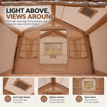 Load image into Gallery viewer, Weisshorn Inflatable Cabin Tent 300x400cm Side Awning Roof Skylight
