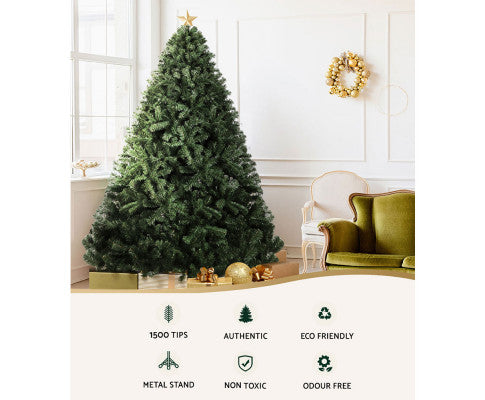 Christmas Tree Large 2.4M 8FT Xmas 240 cm high with  1500 Tips Green.