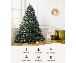 Christmas Snow Tree 8 FT- Green_210cm tall 145cm wide Large and wide-2 m high