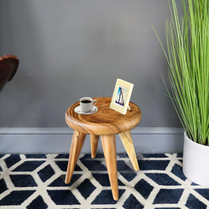 Round Coffee Side Table Timber-40 cm across