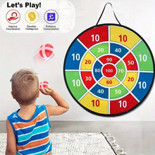 Load image into Gallery viewer, Large Dart Board for Kids, play safely with Sticky Balls and sticky safety Darts, Indoor or Outdoor -Foldable Design and Safe Materials:
