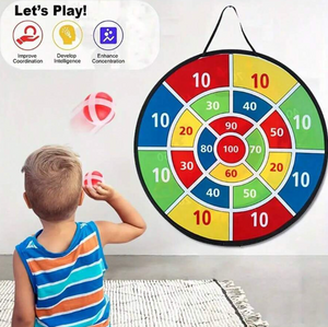 Large Dart Board for Kids, play safely with Sticky Balls and sticky safety Darts, Indoor or Outdoor -Foldable Design and Safe Materials: