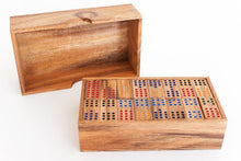 Load image into Gallery viewer, Dominoes Game wood Set 91 pieces Handmade Dominoes in Gift box
