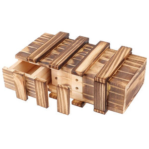 Double Secret Lock Box Wood Brain Teaser Puzzle -Put a Gift Inside and try open it again