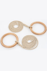 Gym Swing Rings 24 cm Wooden Gymnastic Rings fun for childre.