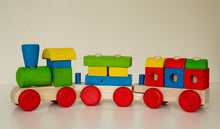 Load image into Gallery viewer, Train 3 section puzzle blocks wooden train
