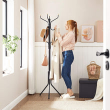 Load image into Gallery viewer, Metal Coat Rack 182 cm Tall Hall Tree Black
