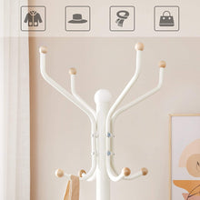 Load image into Gallery viewer, SONGMICS Metal Coat Rack 182 cm Tall Hall Tree White
