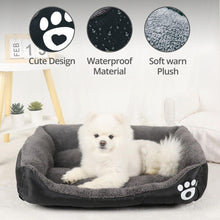 Load image into Gallery viewer, Pet Bed Square L Size Comfy Washable Black and Dark Grey
