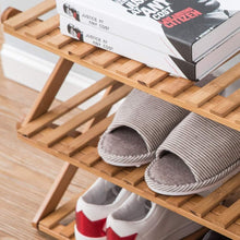 Load image into Gallery viewer, 6 Tier Foldable Bamboo Shoe Rack
