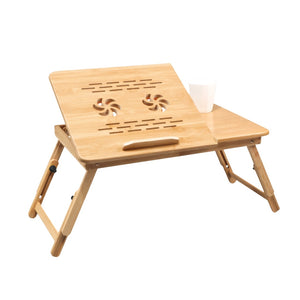 Foldable Bamboo Laptop Bed Desk with Handles and Folding Legs