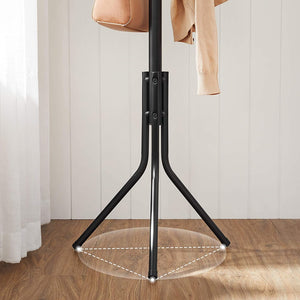 Metal Coat Rack 182 cm Tall Hall Tree Black