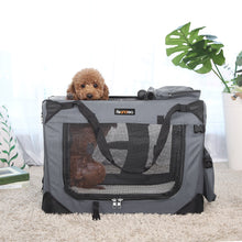 Load image into Gallery viewer, Dog Kennel Transport Box Folding Fabric Pet Carrier 60cm Grey
