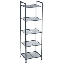 Load image into Gallery viewer, Bathroom Shelf 5-Tier Storage Rack with Adjustable Shelf Black
