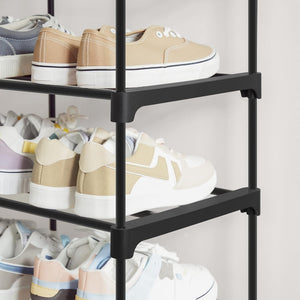 10 Tier Metal Shoe Rack for 50 Pairs of Shoes Black