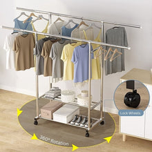 Load image into Gallery viewer, EKKIO Clothes Rack Stainless Steel Two Rail
