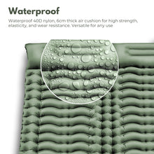 Load image into Gallery viewer, Double Inflatable Camping Sleeping Pad with Pillow (Army Green)
