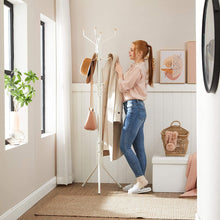 Load image into Gallery viewer, SONGMICS Metal Coat Rack 182 cm Tall Hall Tree White
